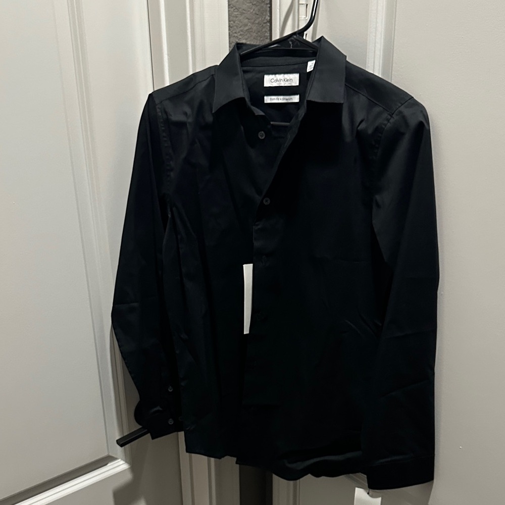 NWT Calvin Klein Black dress shirt - sz 18